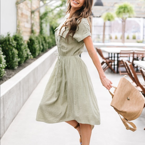 Summer Camp Sage Shirt Dress - Picture 5 of 8